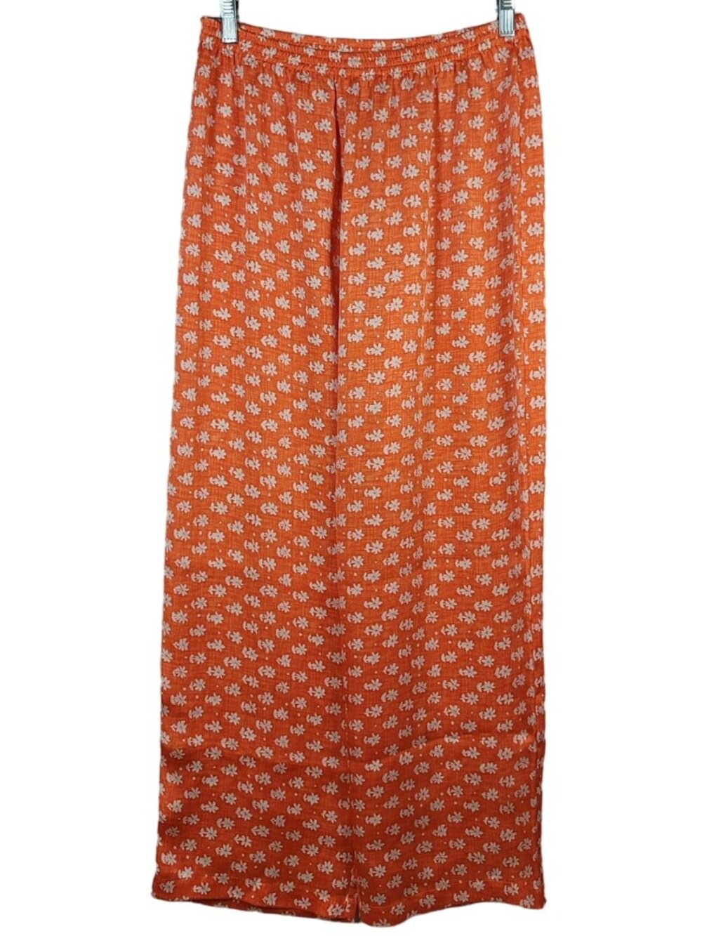 Victoria's Secret Wide Leg Lounge Pants Orange Medium Floral Pajama Vintage